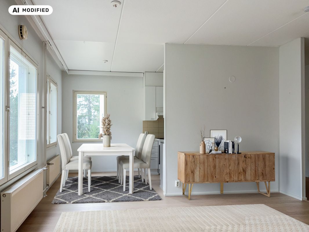 Kuva on sisustettu tekoälyn avulla - 1-bedroom apartment, Jyväskylä, Jyskä