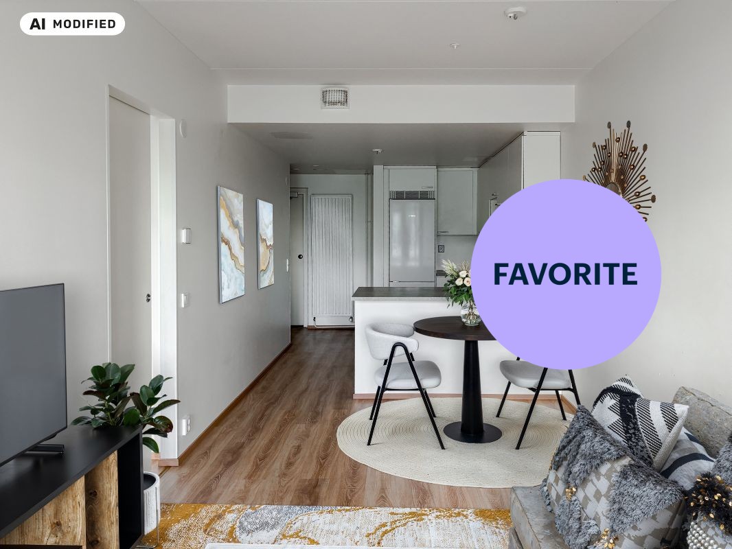 Kuva on sisustettu tekoälyn avulla. - 1-bedroom apartment, Espoo, Niittykumpu