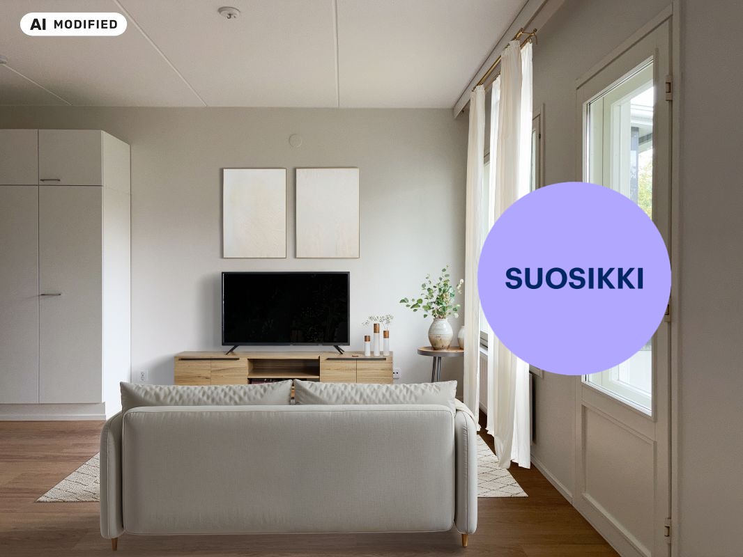 Sisustettu tekoälyn avulla - Yksiö, Jyväskylä, Jyskä