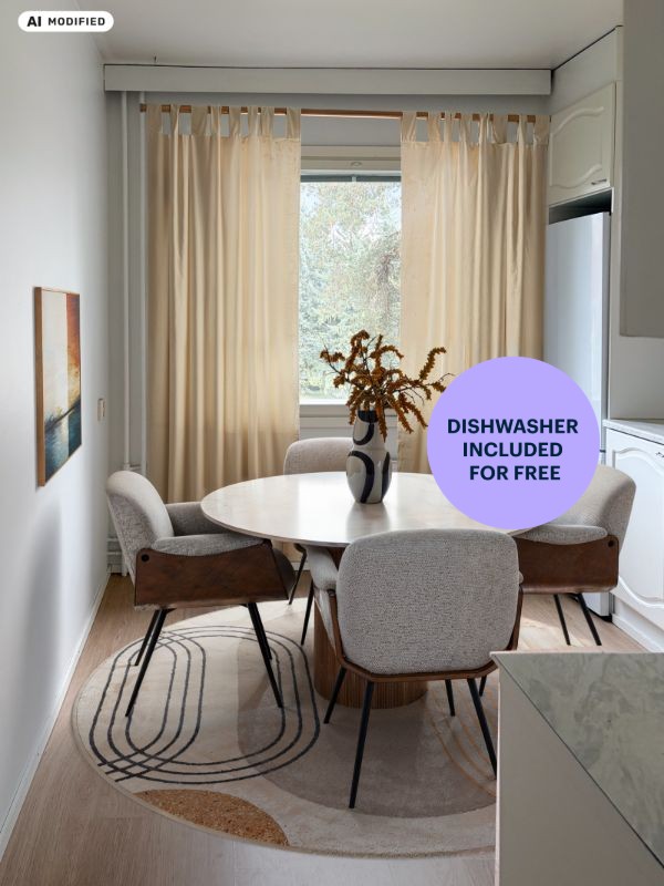 Kuva on sisustettu tekoälyn avulla - 1-bedroom apartment, Hämeenlinna, Nummi