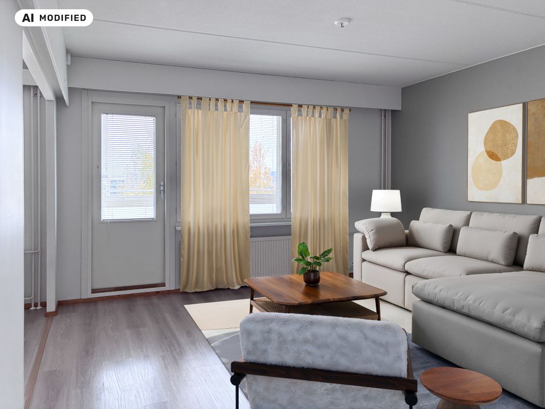 Kuva on sisustettu tekoälyn avulla - 2 bedrooms, Oulu, Tuira