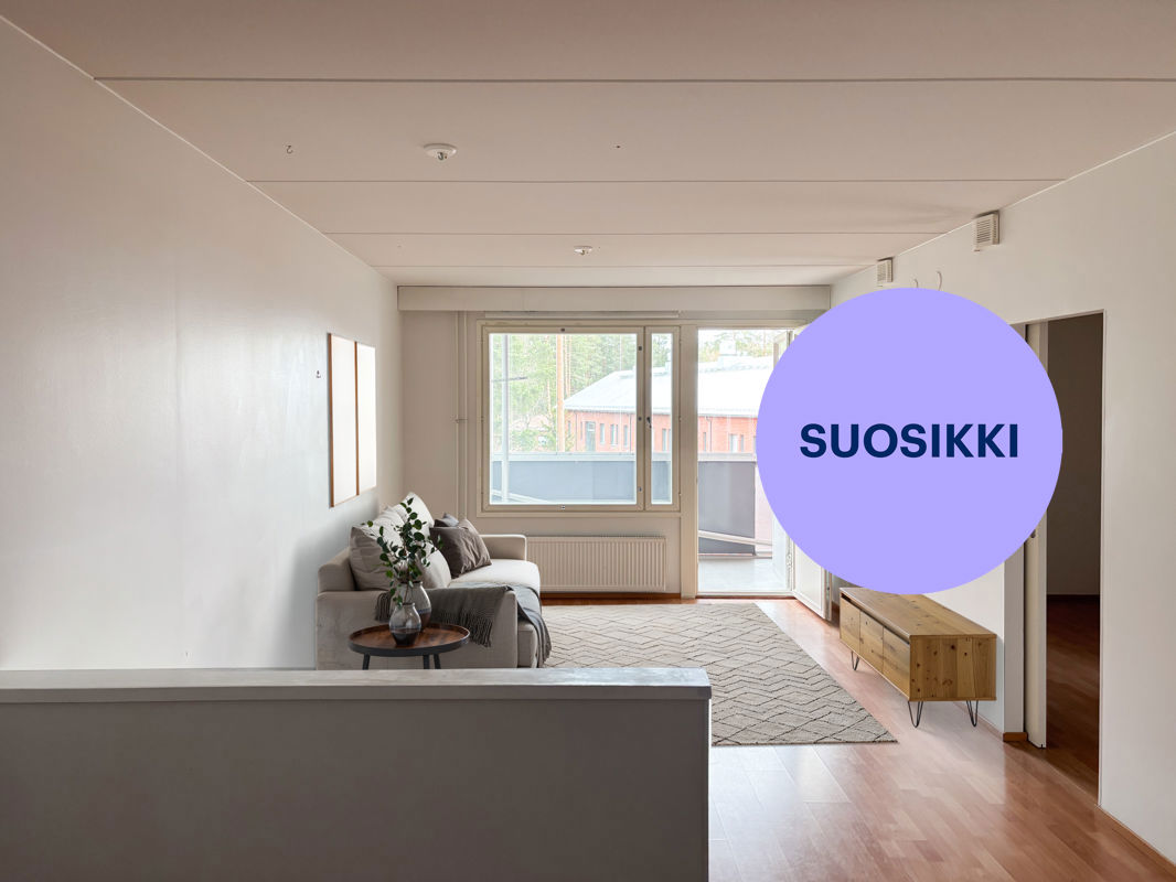 Kuva on sisustettu tekoälyn avulla - Kaksio, Jyväskylä, Kukkumäki