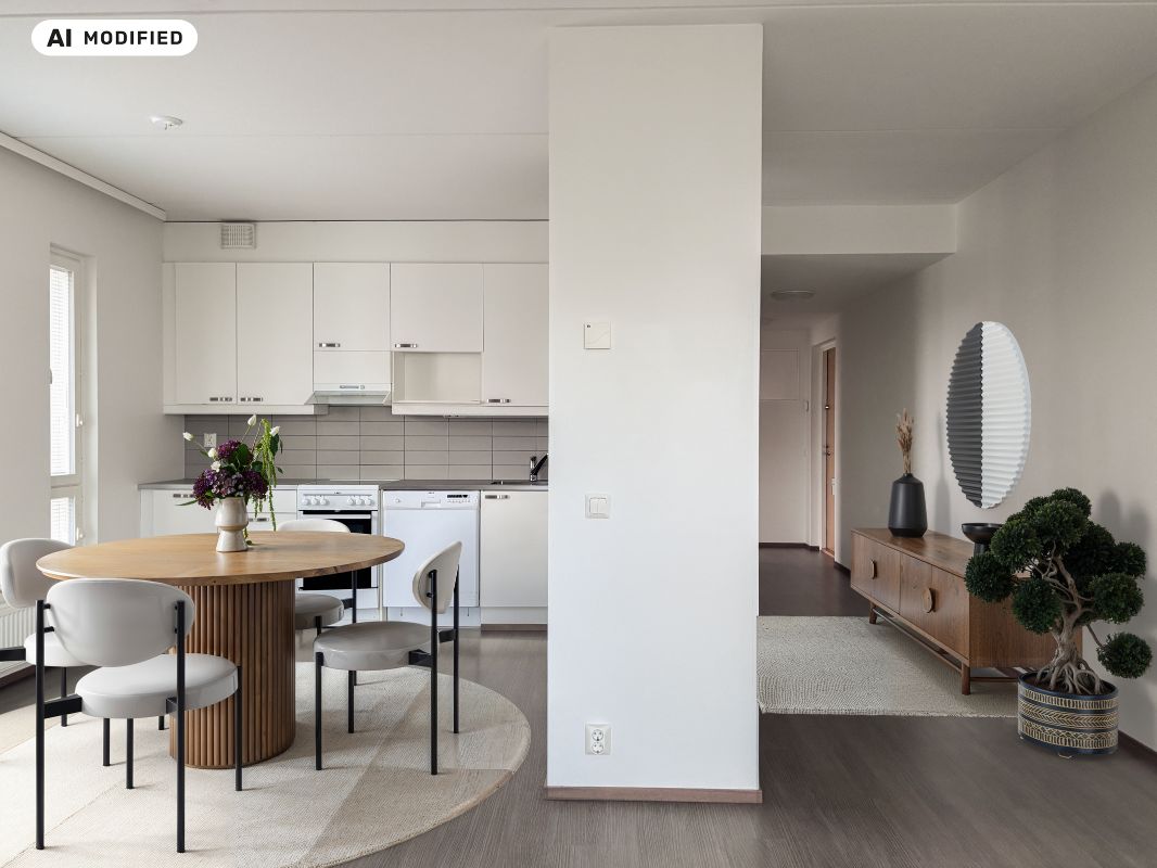Kuva on sisustettu tekoälyn avulla - 1-bedroom apartment, Oulu, Tuira