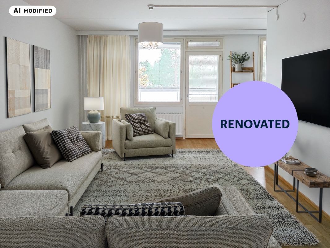 Kuva on sisustettu tekoälyn avulla. - 1-bedroom apartment, Kerava, Savio