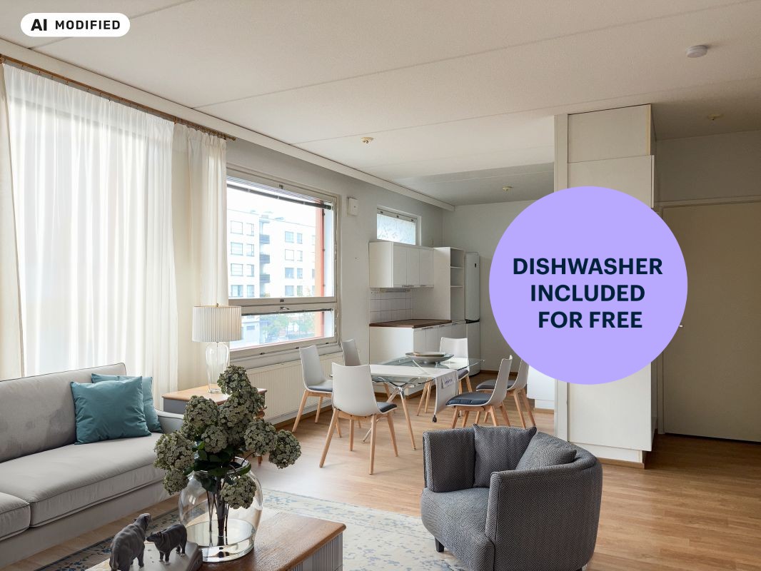 Kuva on sisustettu tekoälyn avulla - 1-bedroom apartment, Jyväskylä, Lutakko